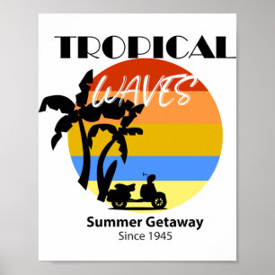 Tropical Waves Summer Beach Getaway Poster