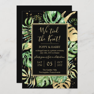 Tropical We Tied the Knot Eloped Reception Party Invitation
