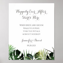 Tropical Wedding Bride Groom Send Off Poster