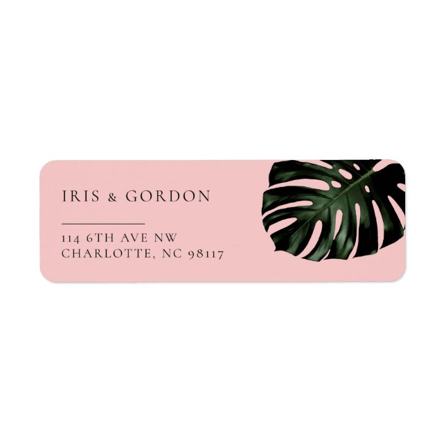Tropical Wedding Couple Return Address Label (Front)