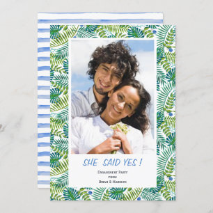 Tropical Wedding   Engagement Party   Photo Card