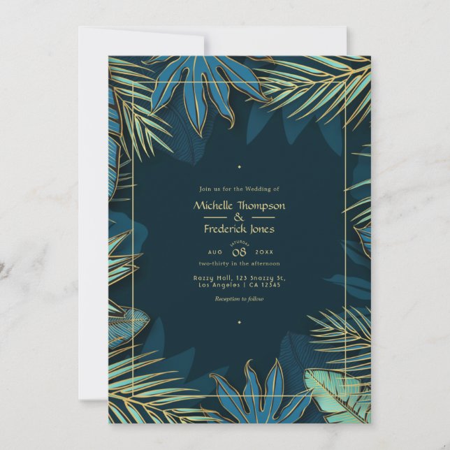 Tropical Wedding Invitation (Front)