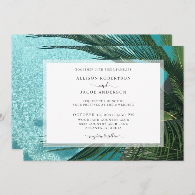 Tropical Wedding Invitation (Front/Back)