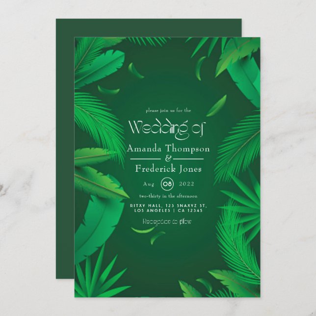 Tropical Wedding Invitation (Front/Back)