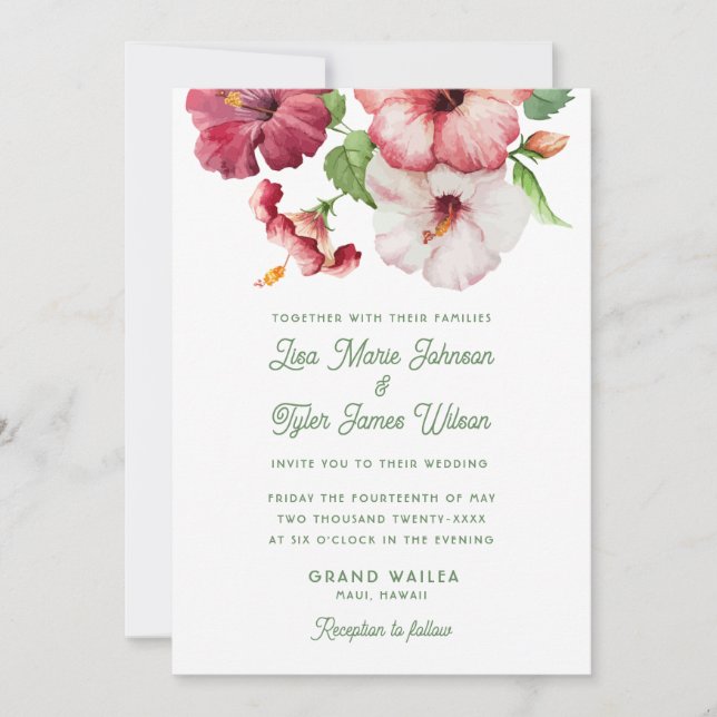 Tropical Wedding Invitation (Front)