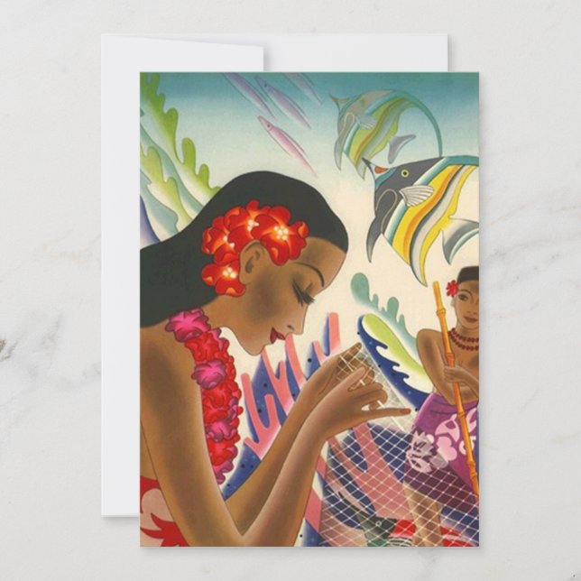 TROPICAL WEDDING INVITATION LEI MARRIAGE CEREMONY (Front)