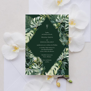 Tropical Wedding Invitation, Moody Botanical Invitation