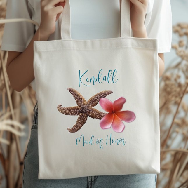Tropical Wedding Maid of Honour Bridal Party Gift Tote Bag (Creator Uploaded)