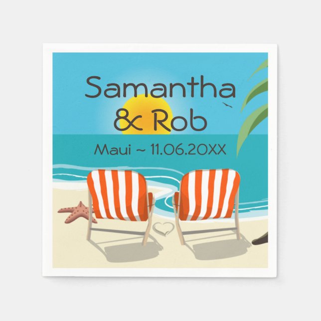 Tropical Wedding Napkin (Front)