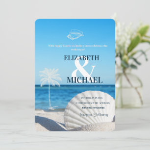 Tropical Wedding Ocean Beach  Invitation
