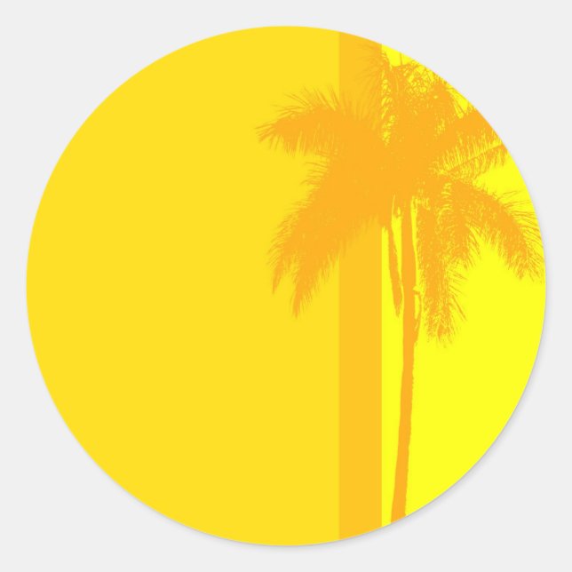 Tropical Wedding Palm Tree Invitation Seal (Front)