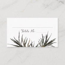 Tropical Wedding Palm Tree Leaves Flat Place Card