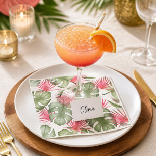 Tropical Wedding Paper Napkin