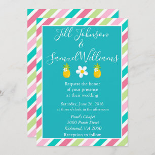 Tropical Wedding Pineapples Invitation