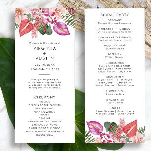 Tropical Wedding Programs Programme