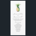 Tropical Wedding Programs Watercolor Pineapple Invitation<br><div class="desc">These tropical wedding ceremony programs feature a unique watercolor pineapple. Use the template fields to add your order of service. The card reverses to space to add your wedding party details. Order tea length printed cards or printable wedding programs. A charming choice for beach and destination weddings. To see more...</div>