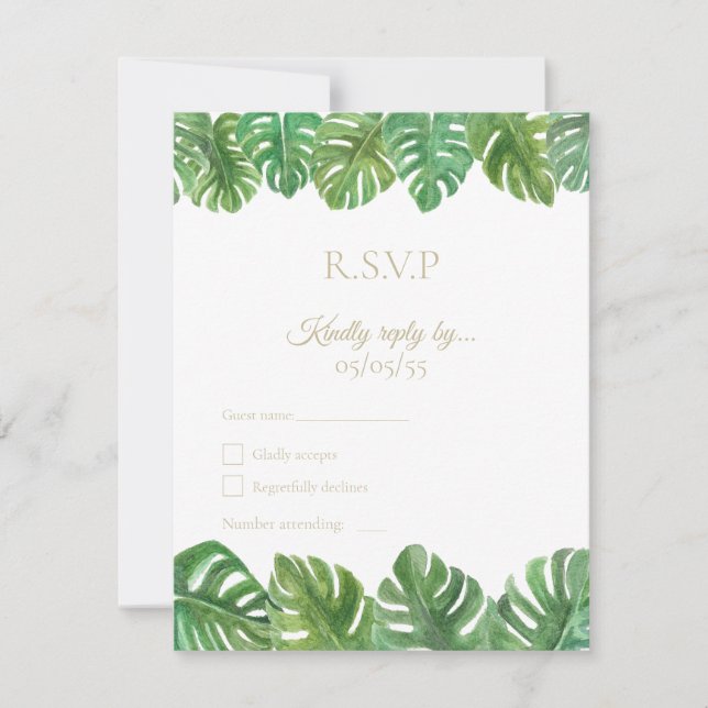 Tropical Wedding R.S.V.P Response Card (Front)