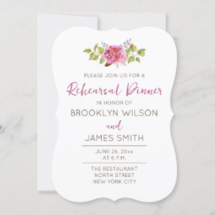 Tropical Wedding Rehearsal Invitations With Flower