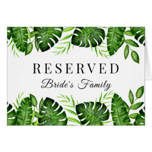 Tropical Wedding Reserved Bride's Family Script