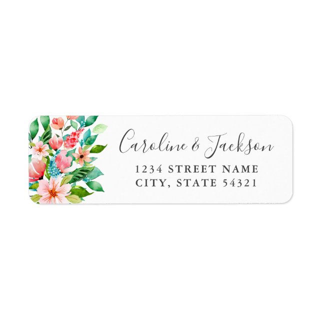 Tropical Wedding Return Address Labels (Front)