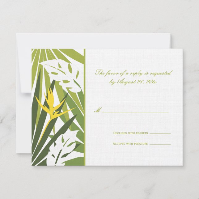 Tropical Wedding RSVP Card (Front)