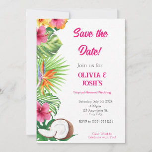 TROPICAL WEDDING SAVE THE DATE CARD