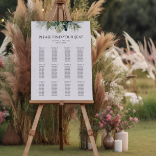 Tropical Wedding Seating Chart – Botanical Design