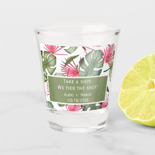 Tropical Wedding Shot Glass Favours