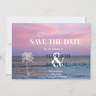 Tropical Wedding Sunrise Ocean Beach Save The Date