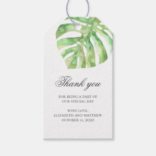 Tropical wedding thank you. Summer exotic green Gift Tags