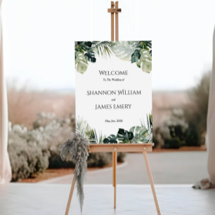 Tropical Wedding Welcome Sign – Botanical Theme