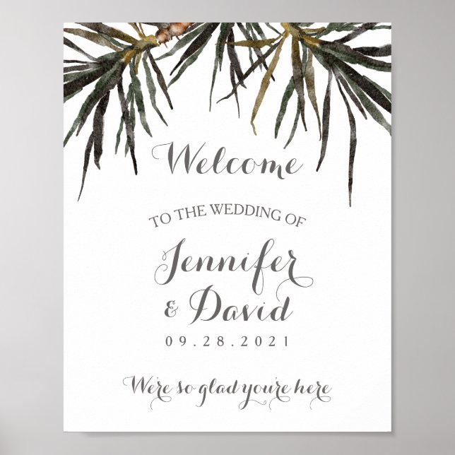 Tropical Wedding Welcome Sign Print Poster (Matte) (Front)