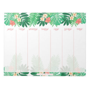 Tropical weekly planner scedule agenda notepad