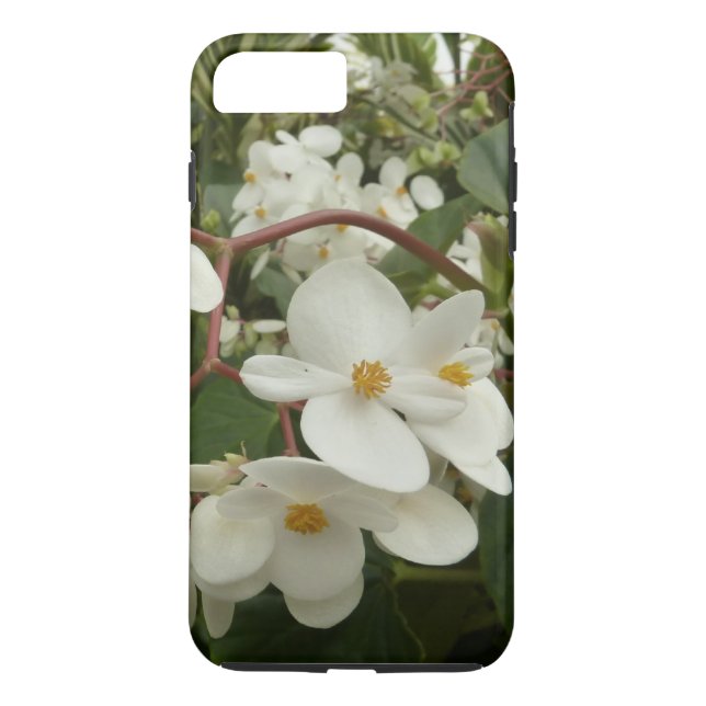 Tropical White Begonia Floral Case-Mate iPhone Case (Back)