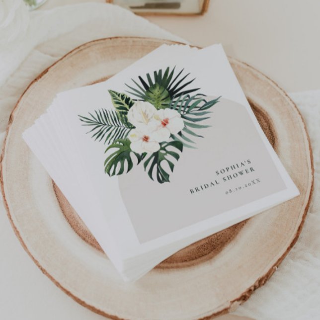 Tropical White Floral Arch Napkin (Creator Uploaded)