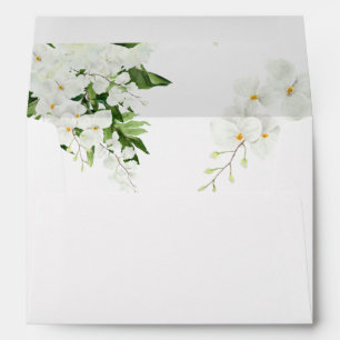 Tropical White Floral Envelope