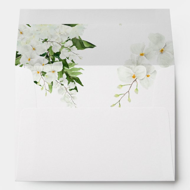 Tropical White Floral Envelope (Back (Bottom))