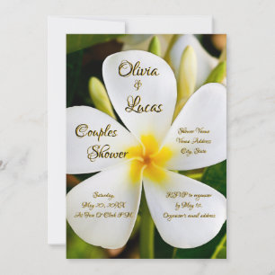 Tropical White Floral - New Beginnings - Couples Invitation