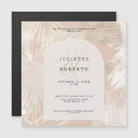 Tropical White/Gold Palm Leaf Summer Wedding Photo