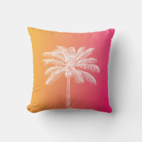 Tropical White palm tree sunset