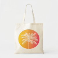 Tropical White palm tree sunset