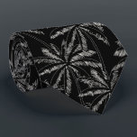 Tropical White Palm Trees on Black Background Tie<br><div class="desc">A modern collage pattern of white sketched topical palm trees on a black background, this men's neck tie is cool for the office, a night on the town, a wedding, your own wedding ceremony, for the groom or groomsmen or give as a gift to your husband, dad, brother or best...</div>