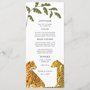 Tropical Wild Cats Wedding  Menu