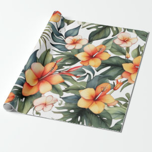 Tropical Wild Flowers Wrapping Paper