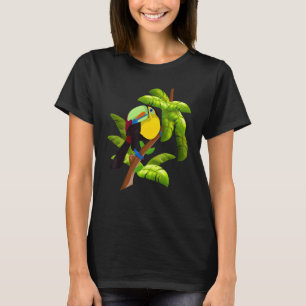 Tropical Wildlife Animal Rainforest Leaves Zoo Bir T-Shirt