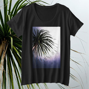 Tropical Windblown Palm Tree Plus Size T-Shirt