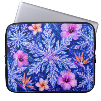 Tropical Winter Snowflakes Laptop Sleeve