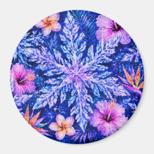 Tropical Winter Snowflakes Magnet