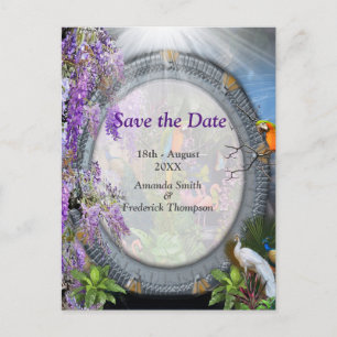 Tropical Wisteria Paradise at the Golden Palace An Announcement Postcard