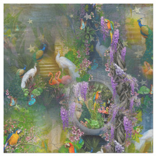Tropical Wisteria Paradise at the Golden Palace Fabric